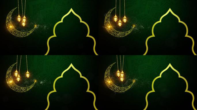 宰牲节穆巴拉克和传统灯笼斋月伊斯兰背景