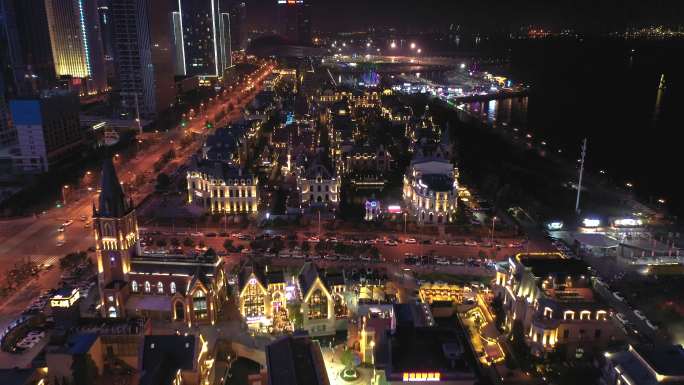 大连东港威尼斯水城城市夜景