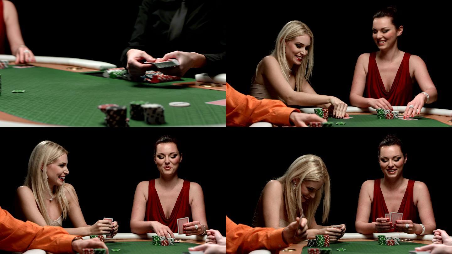 玩扑克牌的乐趣国外女性外国女子美国妇女