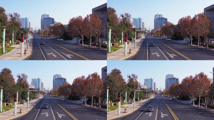 秋天的城市道路