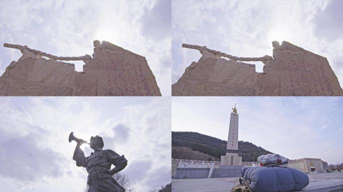吴起纪念碑、红军长征纪念塔、烈士浮雕