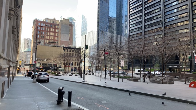 纽约金融区空旷的街道