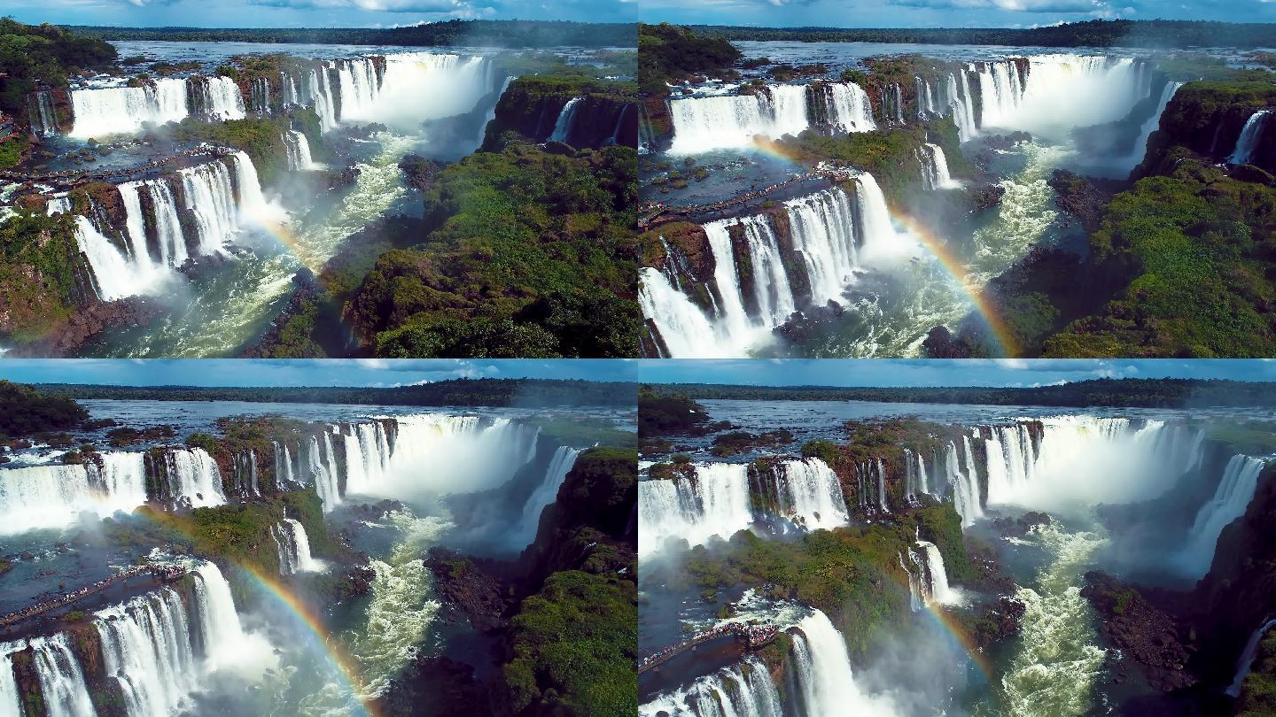 著名伊瓜古瀑布全景图。