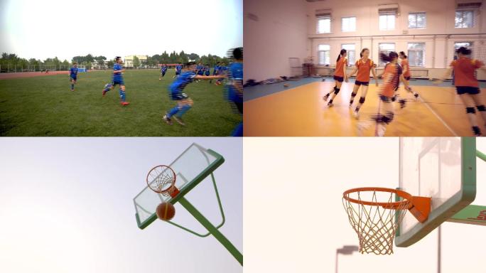 体育运动系列足球篮球排球田径实拍