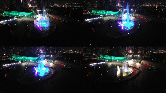 大连东港威尼斯水城喷泉城市夜景