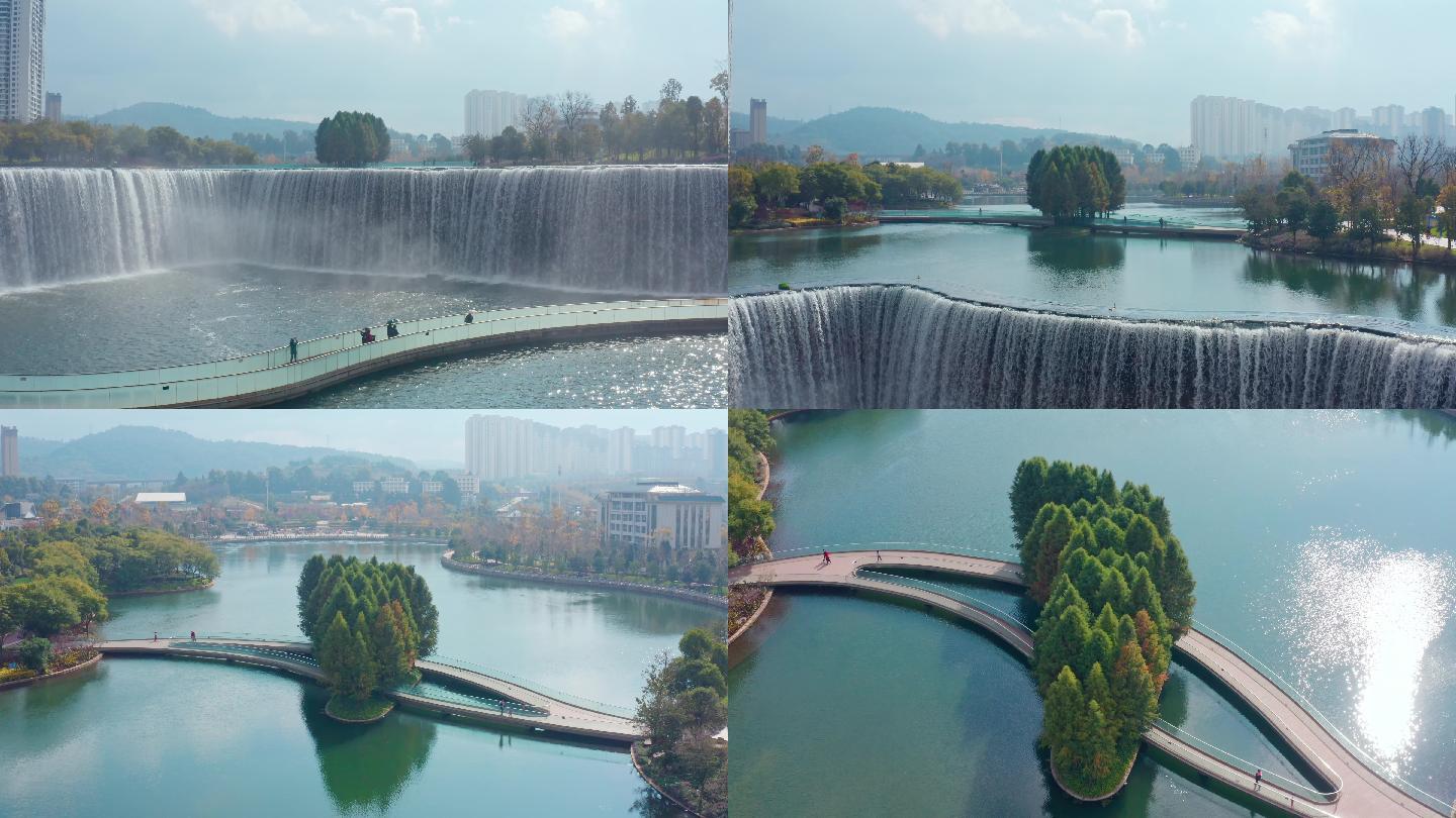 航拍“亚洲第一大人工瀑布公园”震撼眼球 滇中补水工程入滇水口