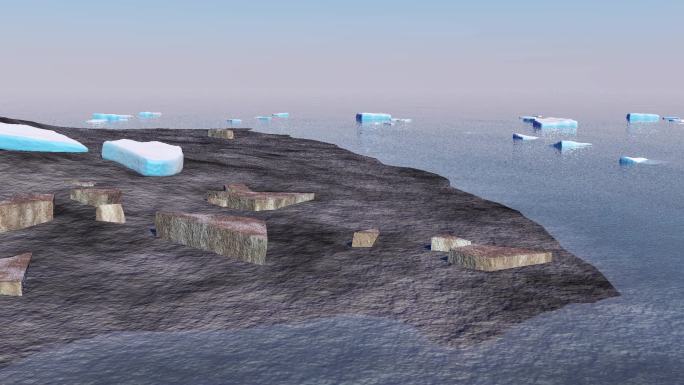 冰川遗址地质演化三维动画