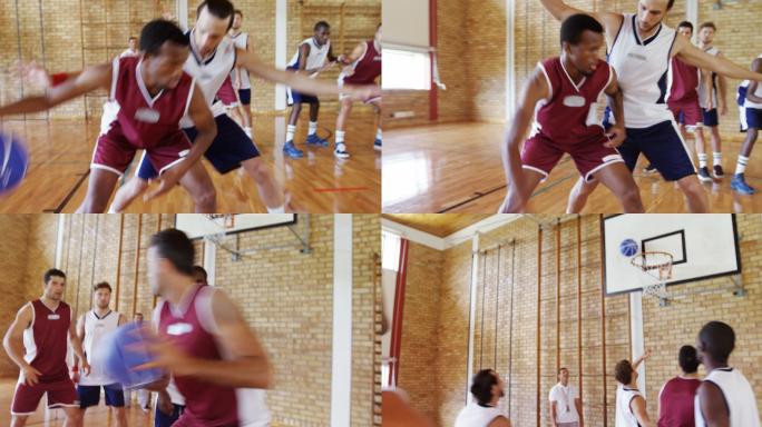 篮球运动员视频素材投篮球场比赛运动会