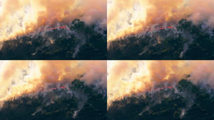 森林自然灾害深林大火航拍消防安全