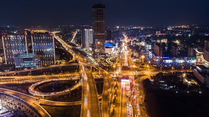 江北虹悦城夜景航拍延时