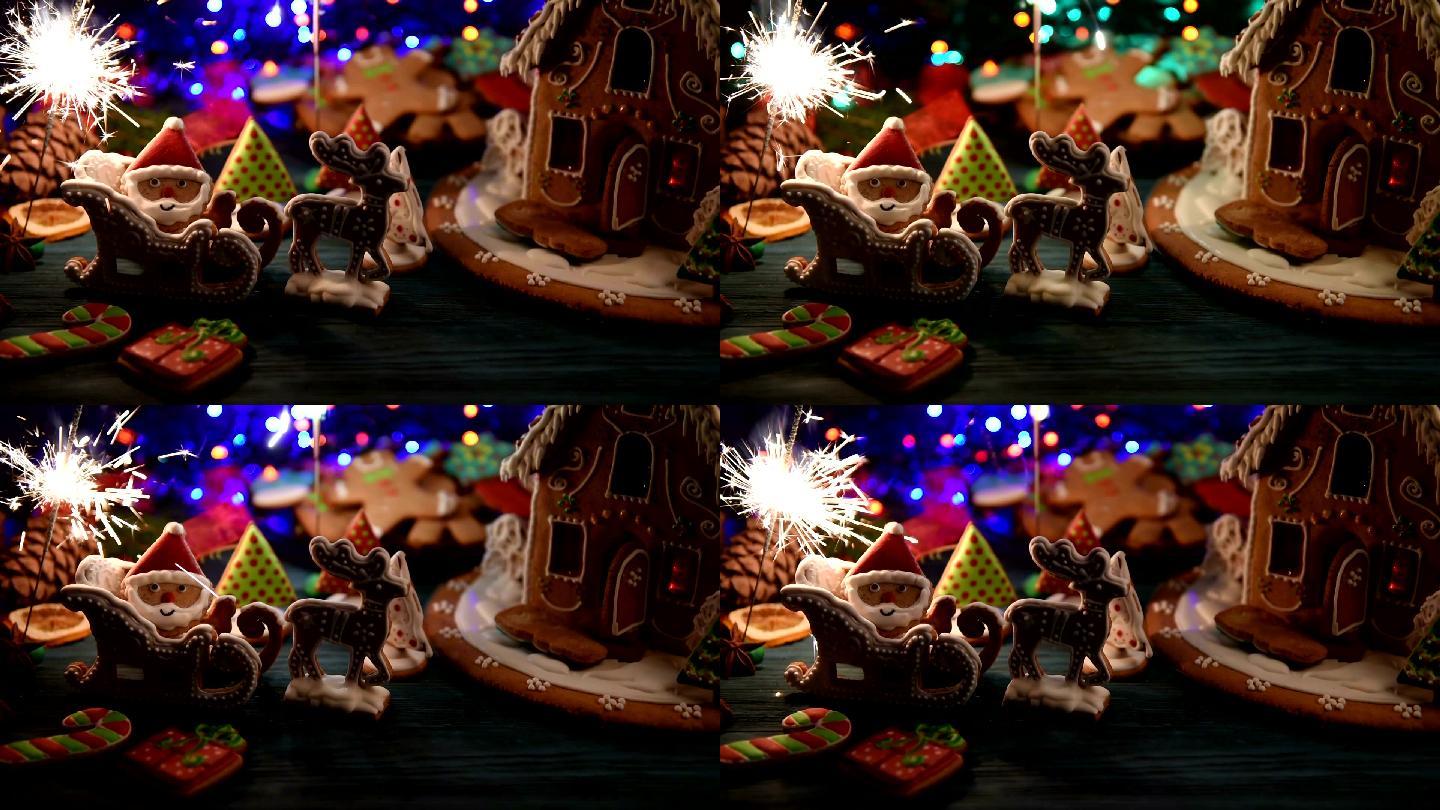 姜饼屋姜饼蛋糕圣诞树工艺品