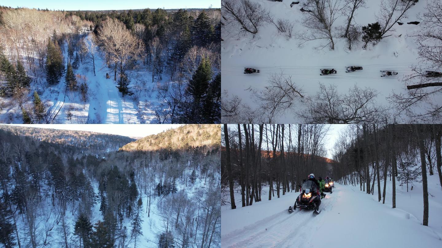 长白山雪地摩托穿越林海雪原