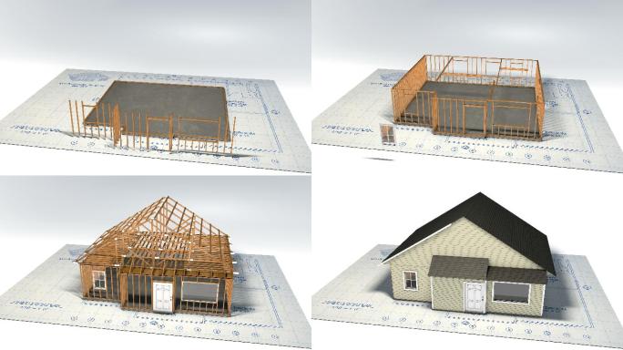 房屋建筑模型建筑动画房屋结构图建筑施工