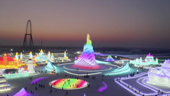 哈尔滨冰雪大世界 冰灯  2022