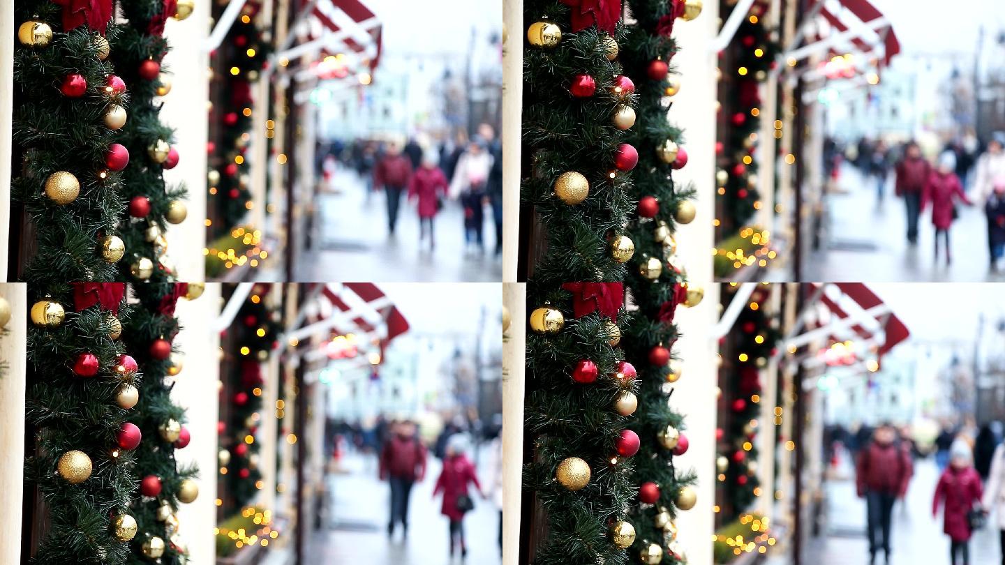 圣诞街头装饰树圣诞树发光