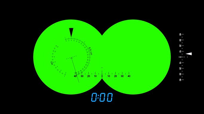 军用间谍双筒望远镜在绿色屏幕上的动画