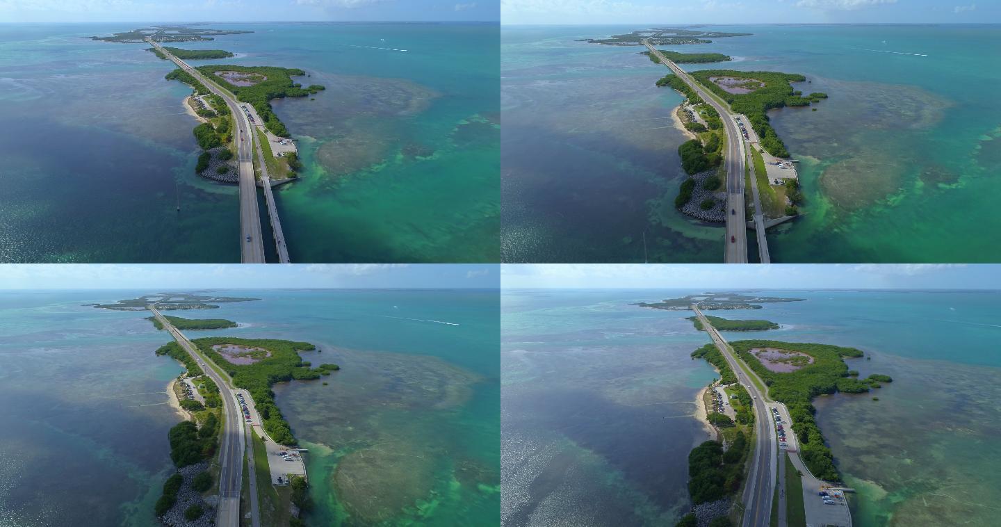 佛罗里达群岛海外公路空中无人机视频
