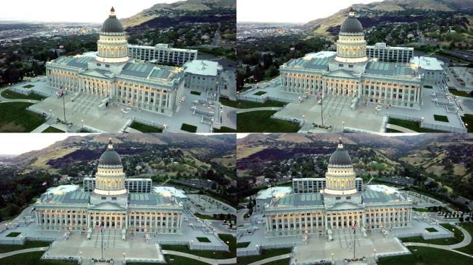 犹他州国会大厦美国地标办公楼办公航拍视频