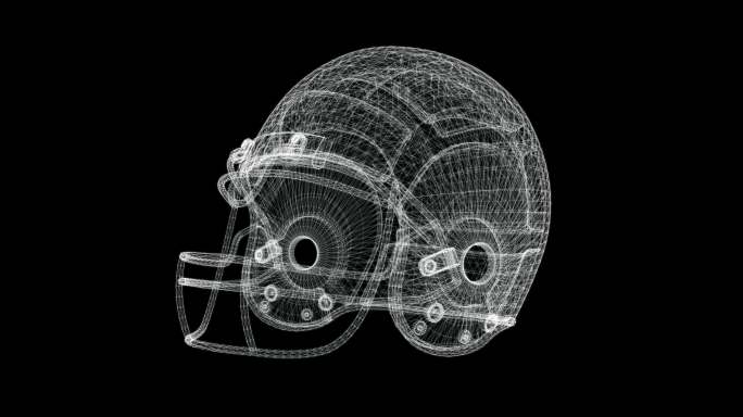 足球头盔的三维物体