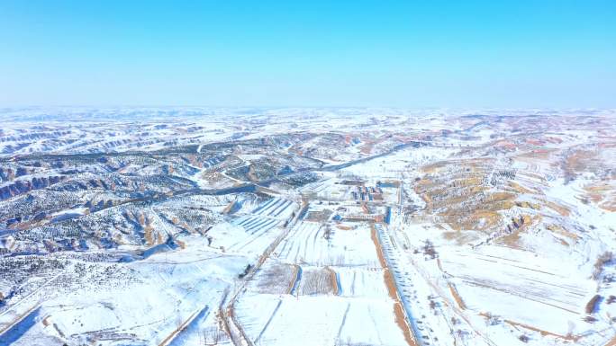 黄土高原雪景