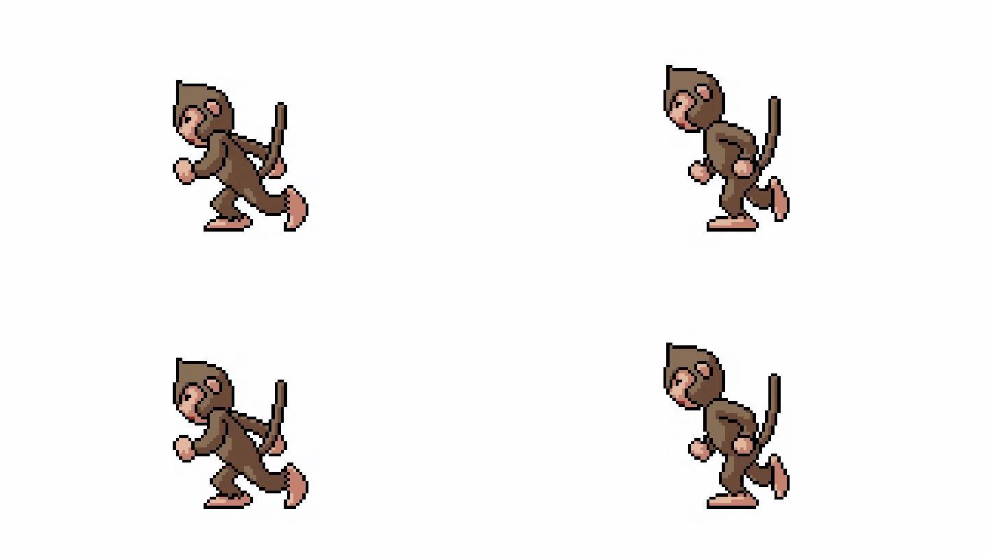 动画像素卡通猴子
