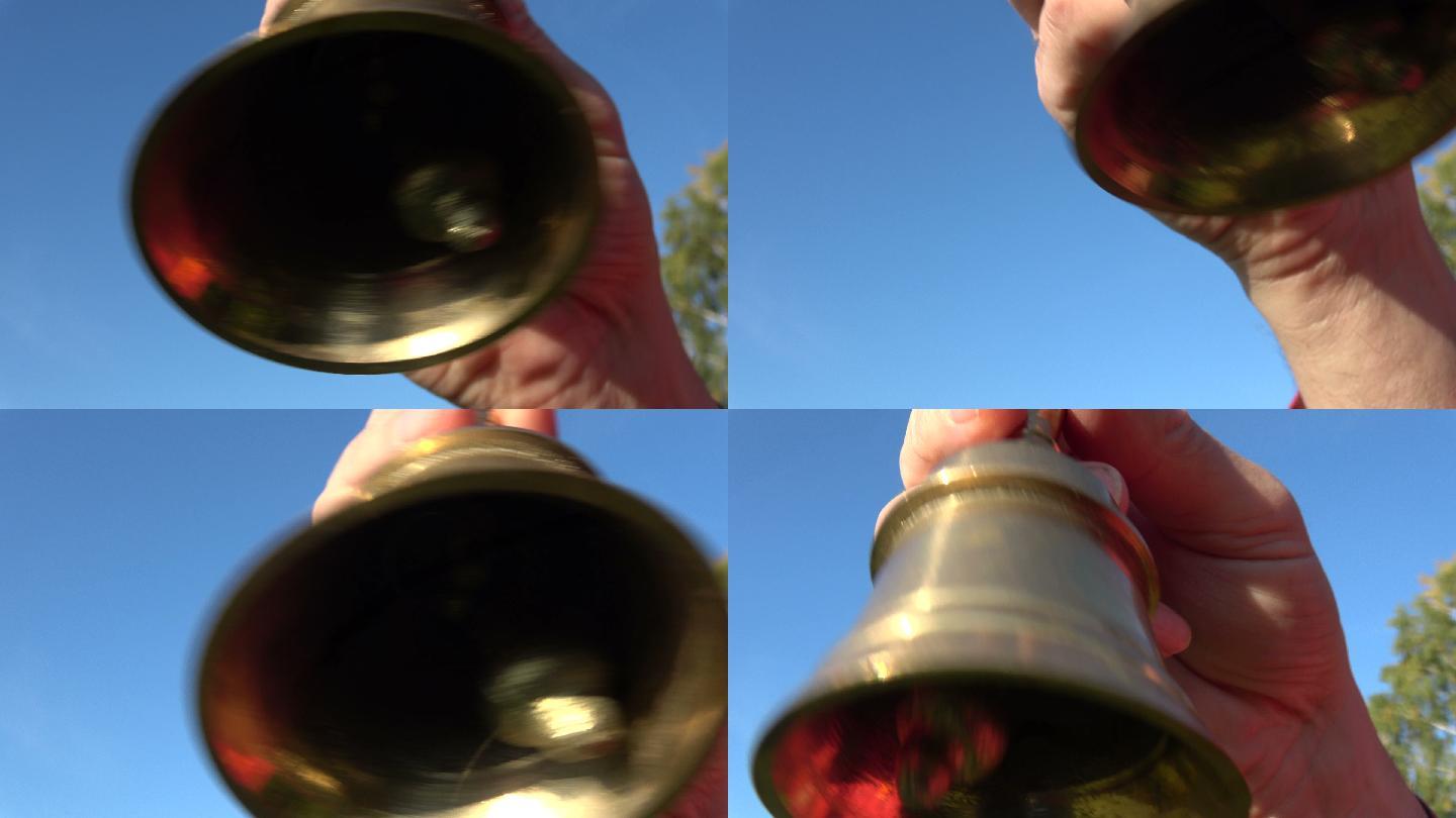 响亮的铜铃实拍视频素材