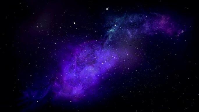 穿越深紫色星云。星空星系浩瀚