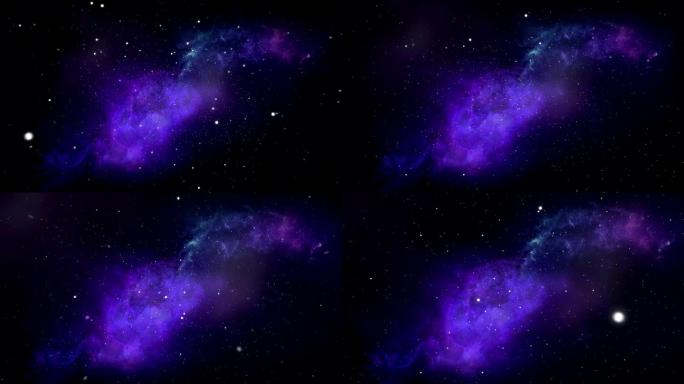 穿越深紫色星云。星空星系浩瀚