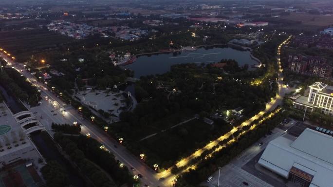 安平汉王公园夜景安平宣传片素材汉王公园
