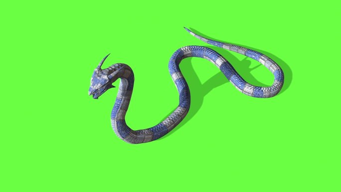 蛇攻击动画绿屏绿幕抠像游戏特效道具长虫毒
