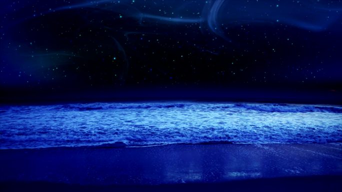 抽象的夜晚星空和海洋