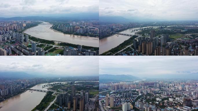 陕西汉中市城市空镜