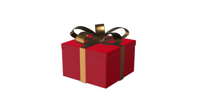 旋转礼品盒礼物红色包装小盒子