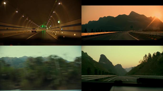 高速公路行车 高速隧道行车