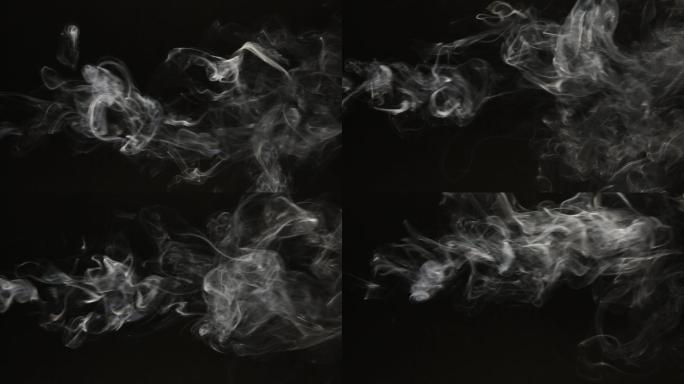 优雅的烟雾黑色背景视觉创意云雾缭绕
