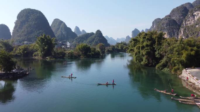 桂林风景航拍-遇龙桥1