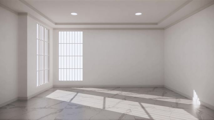空房间内部的三维动画