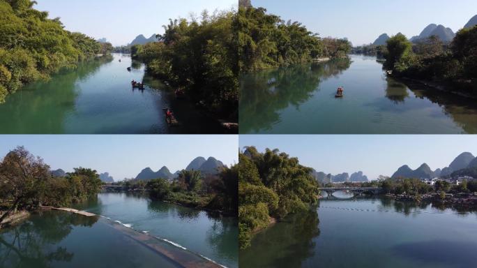 桂林风景航拍-遇龙桥3
