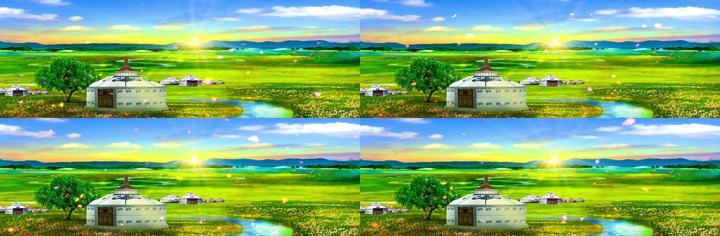 少数民族 民族风情 蒙古包 草原 天空