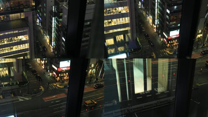 从电梯上看到的城市夜景