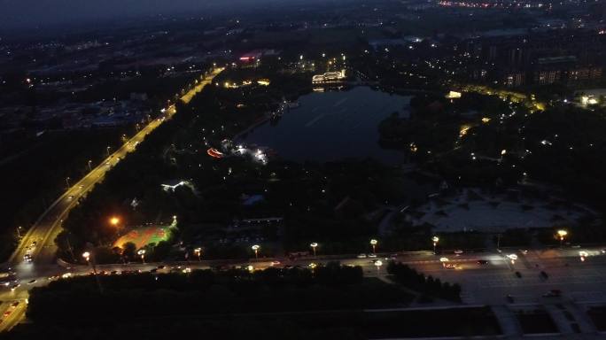 安平汉王公园夜景安平宣传片素材汉王公园