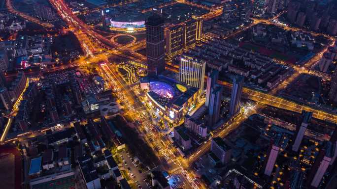 江北虹悦城夜景航拍延时