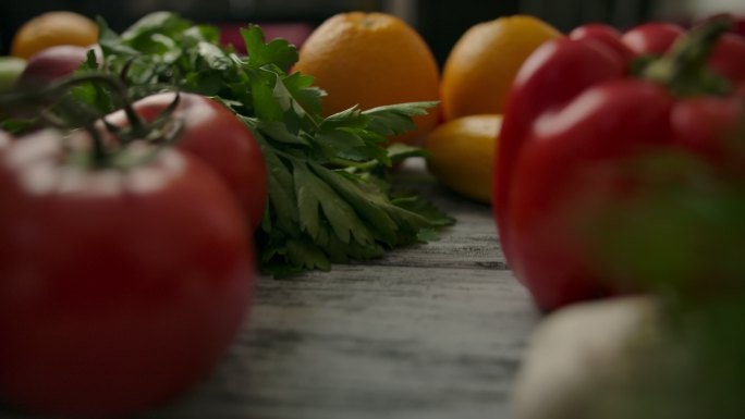 桌上水果和蔬菜电商广告主图视频淘宝天猫拼