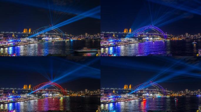 悉尼海港大桥繁华建筑群大气全景空镜