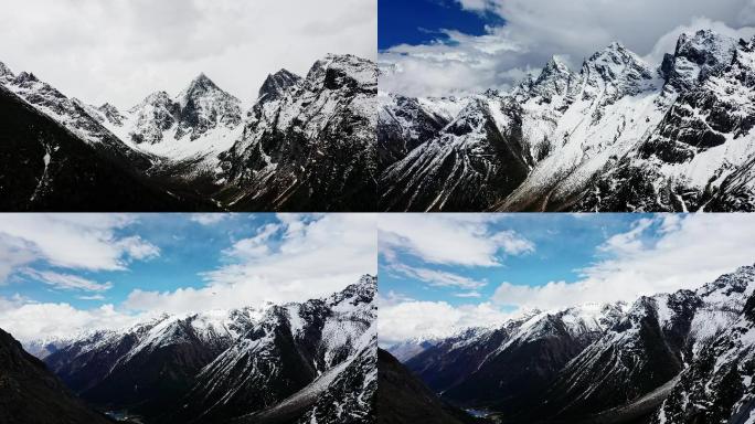 航拍西川川西四姑娘山幺妹峰雪山