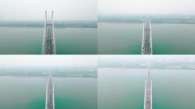 荆州长江公铁大桥，航拍长江大桥，航拍长江