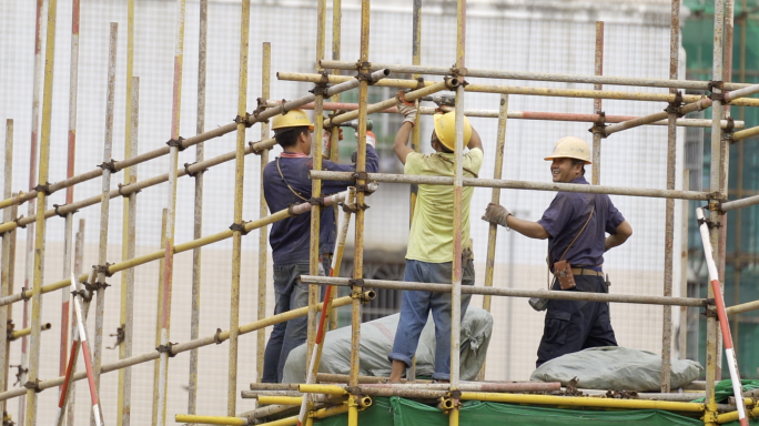 农民工建筑工人施工劳动纪录片