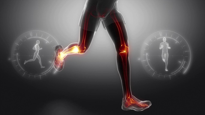 跑步的男子男人腿骨健康运动体能生命体征生