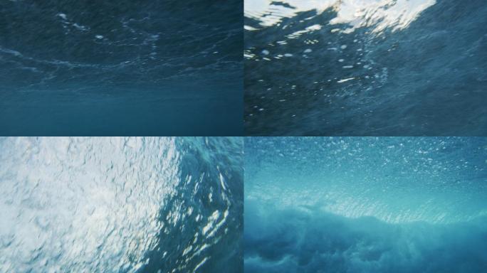 水下破碎波旋涡大海海洋深海海水流动