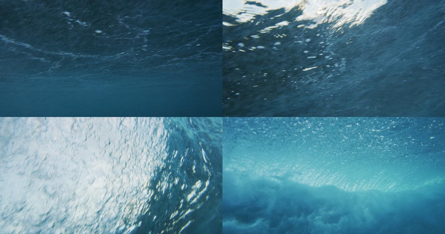 水下破碎波旋涡大海海洋深海海水流动